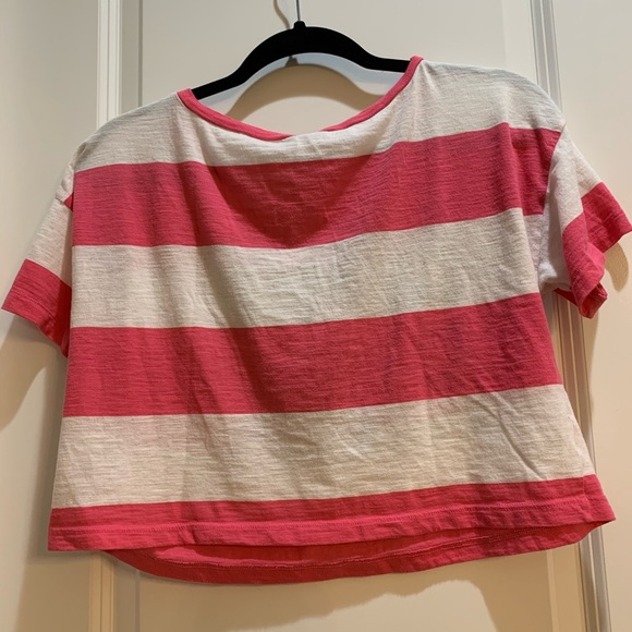 Victoria’s Secret Love Pink Short tshirt Stripe small armpit to armpit 21” - Picture 4 of 4